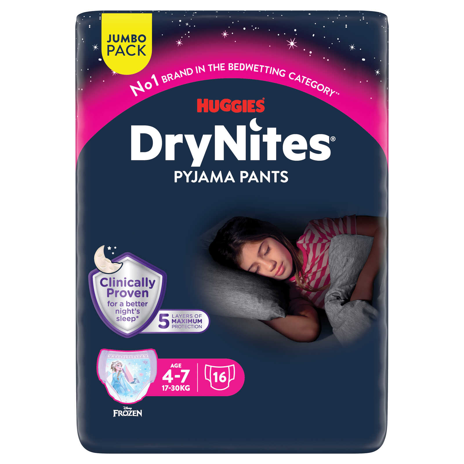 Huggies Nachtbroekjes | Meisje | Absorberend | 4-7 jaar