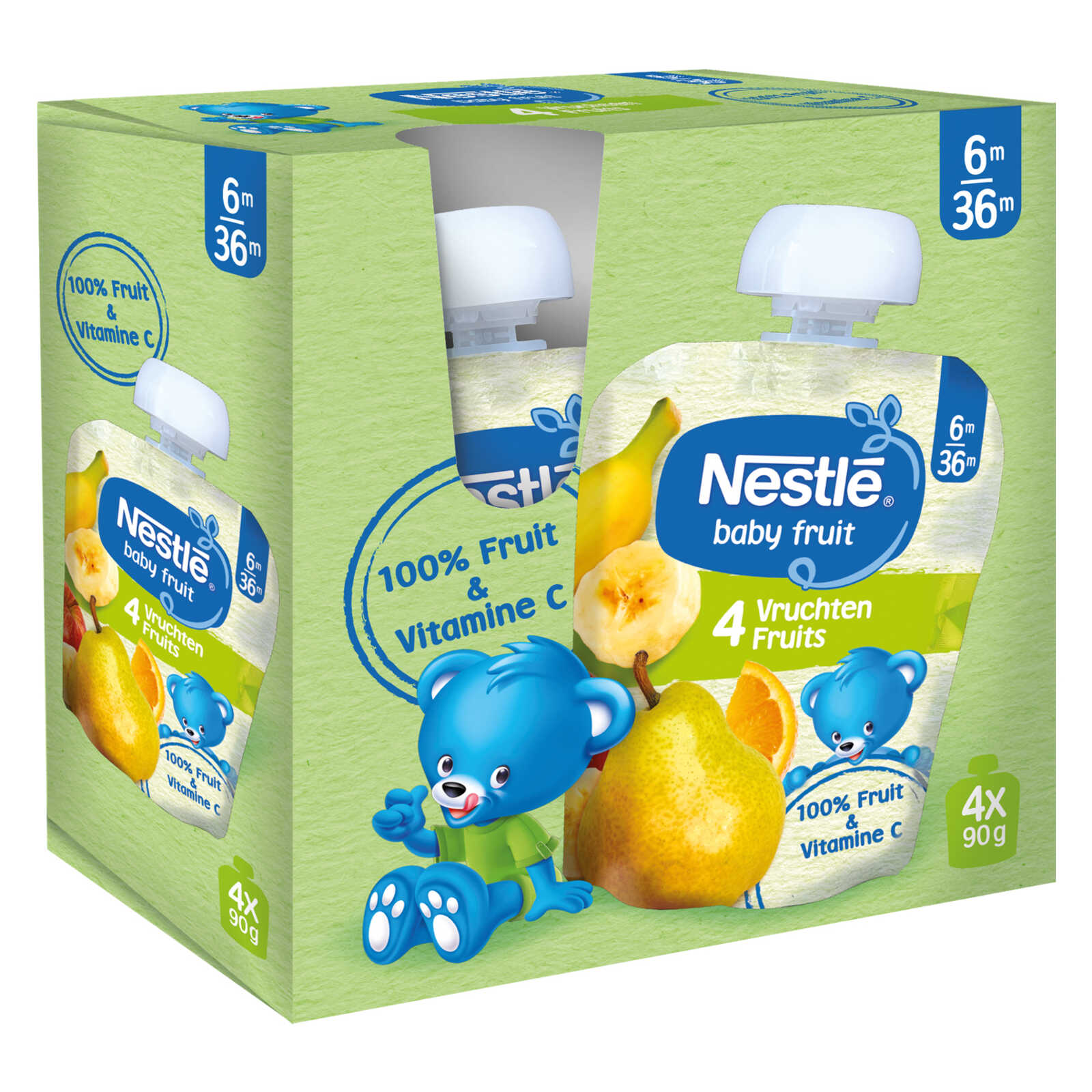 Nestlé Knijpzakje | 4 Vruchten | 6 maanden