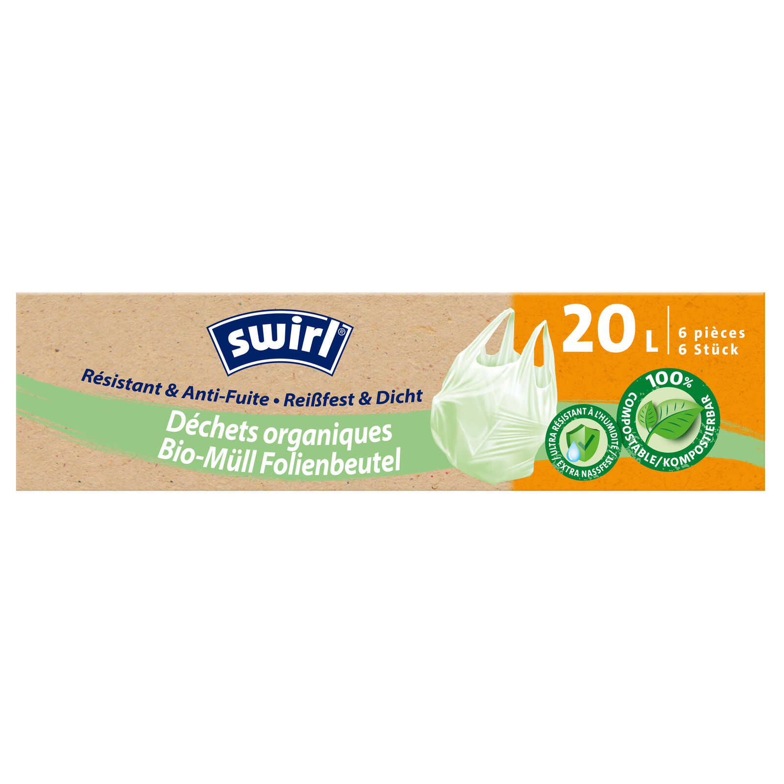 Swirl Pedaalemmerzak | 100% Biologisch Afbreekbaar | 6st | 20L