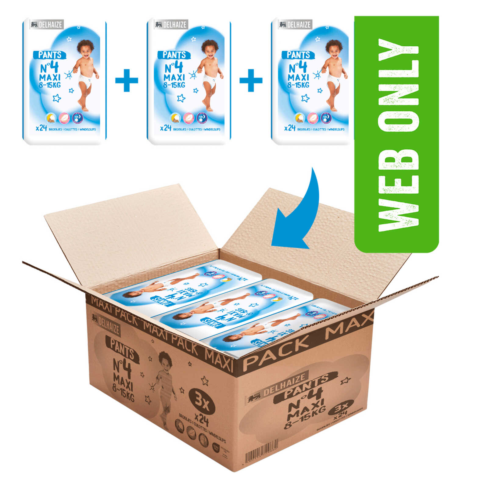 Delhaize Luierbroekjes | Tripack | Maat 4