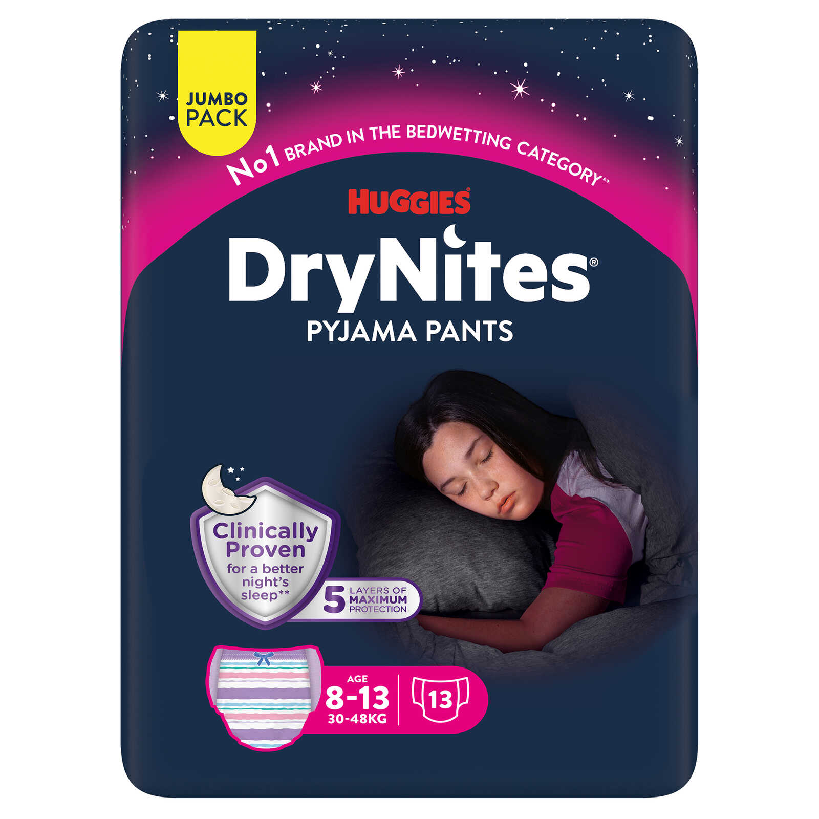Huggies Nachtbroekjes | Meisje | Absorberend | 8-13 jaar