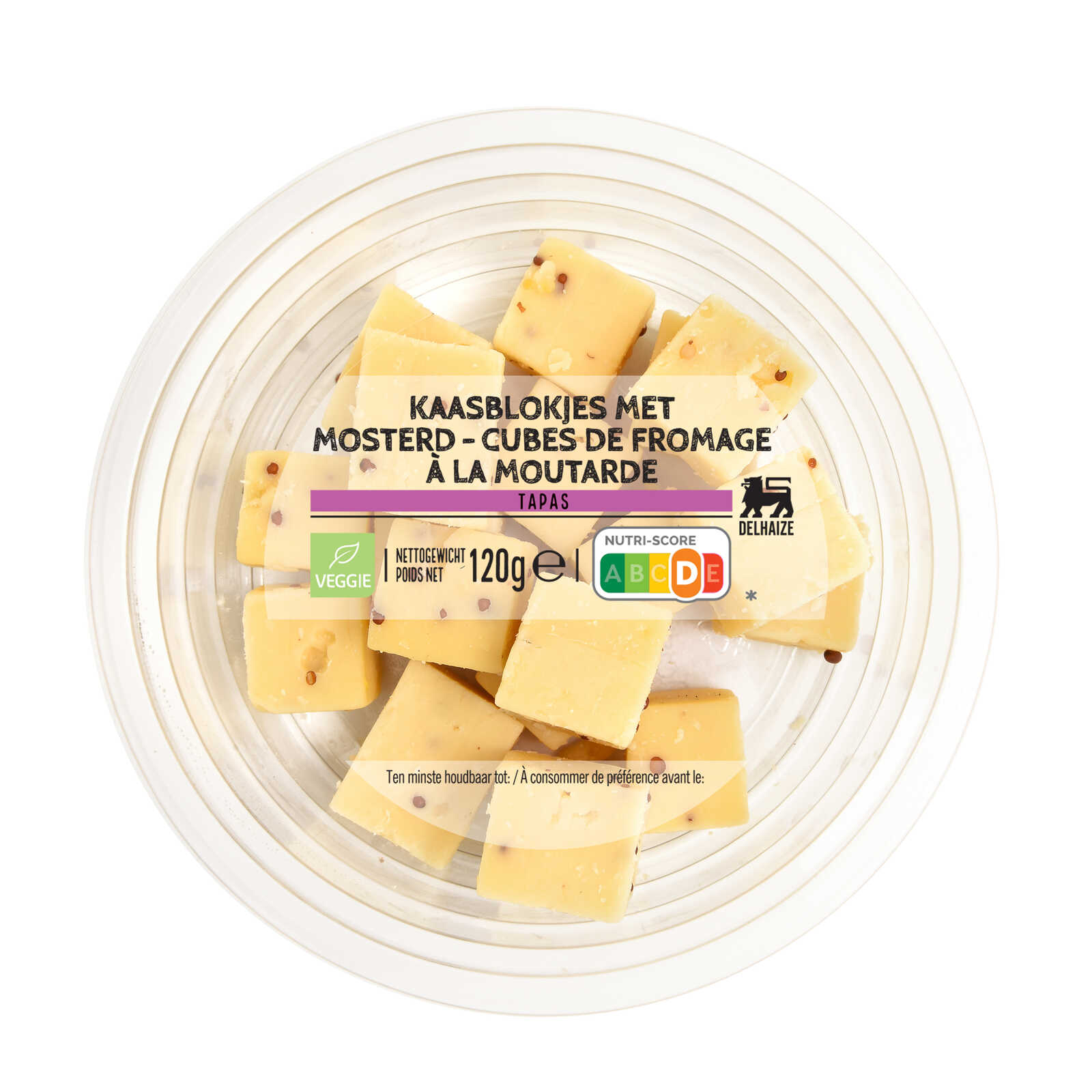 Delhaize Gouda | Kaasblokjes | Mosterd | 120g