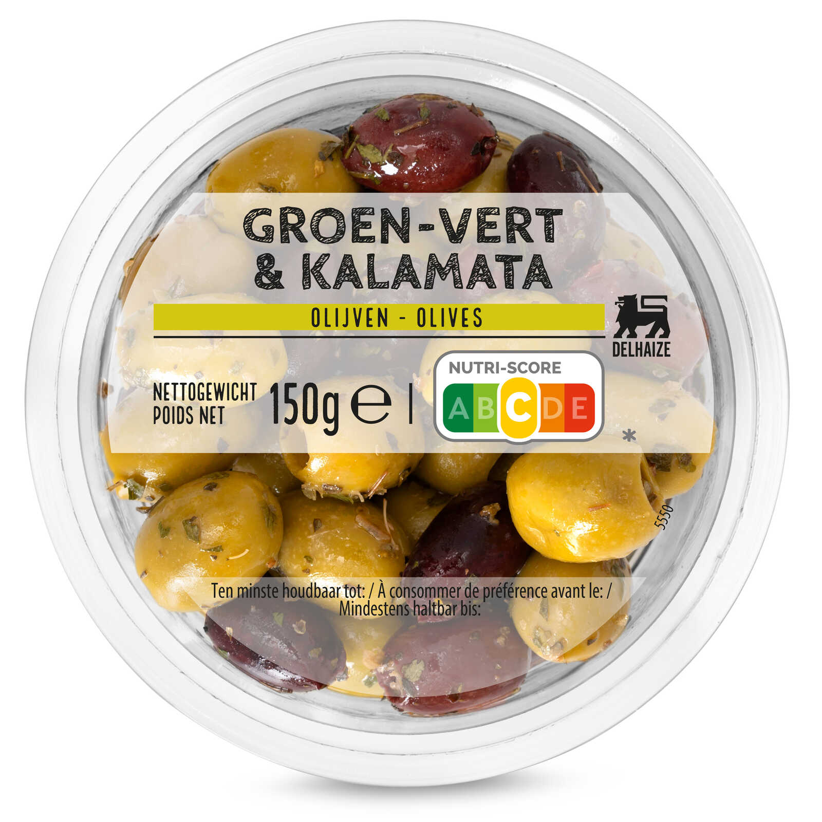 Delhaize Olijven mix groen en zwart