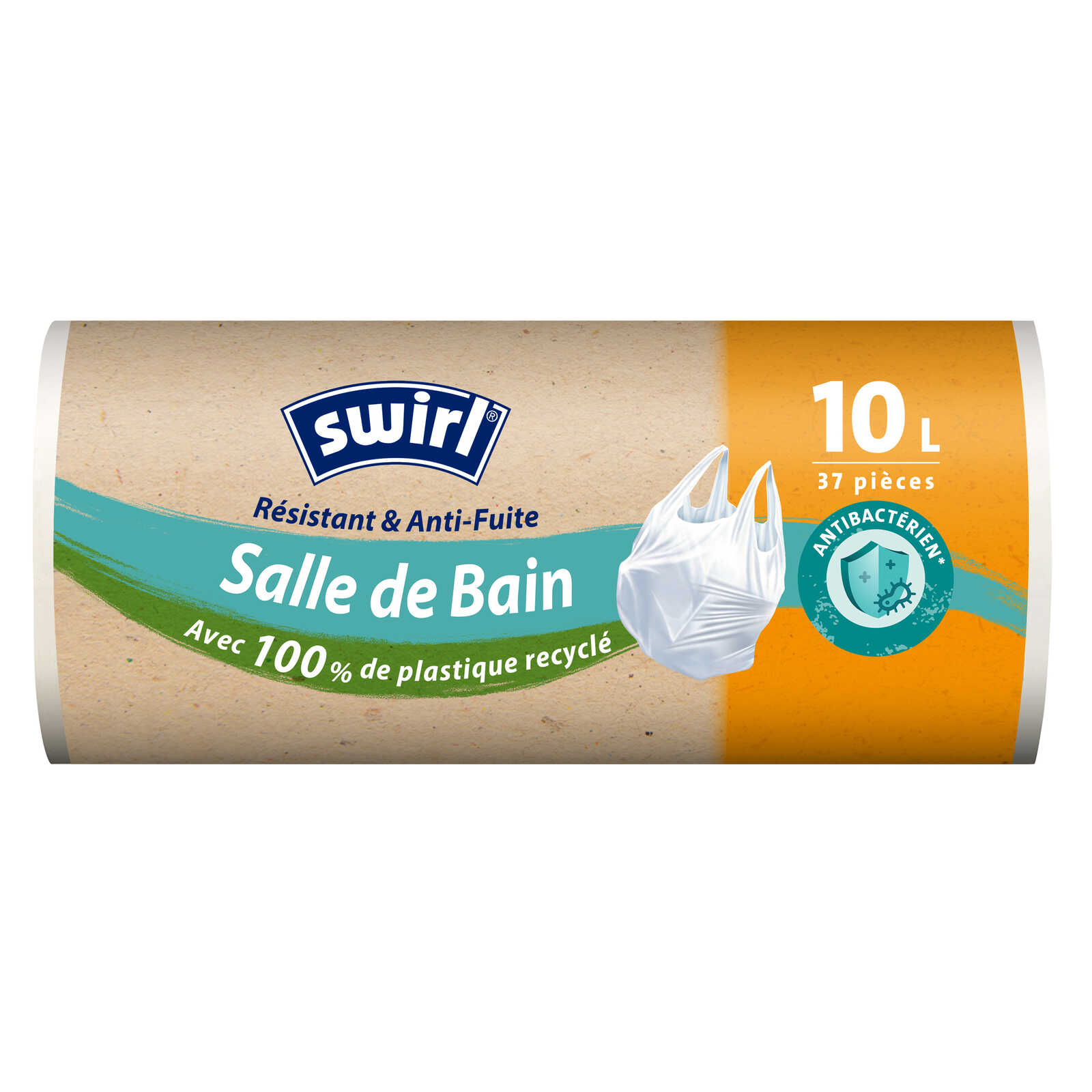 Swirl Pedaalemmerzak | Antibact | Handvat | badkamer | 37st | 10L
