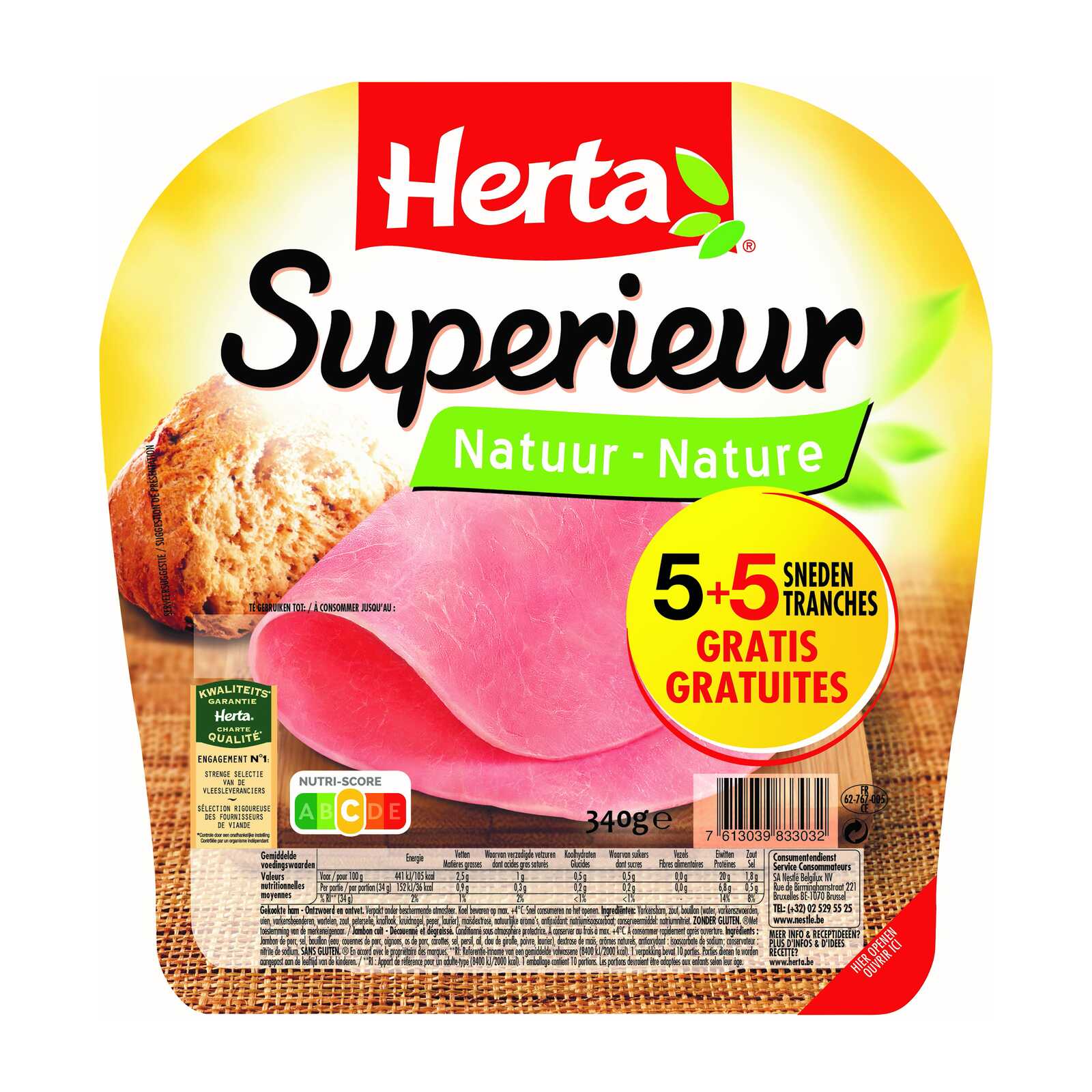 Herta Achterham 5 sneden + 5 sn gratis