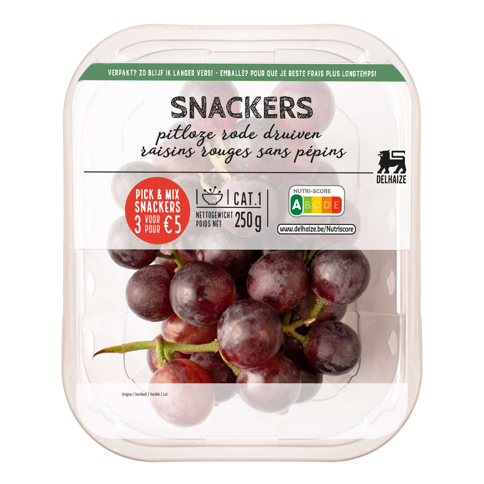 Delhaize Druif | Rood | Pitloos