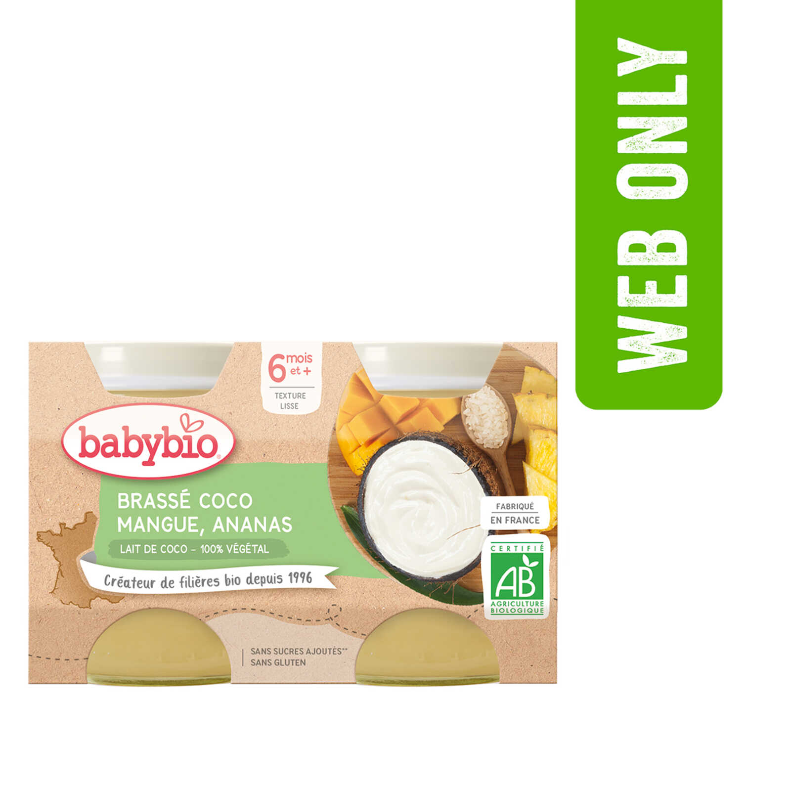 Babybio Fruit | Brassé Koko Ananas Mango | 6M | Bio