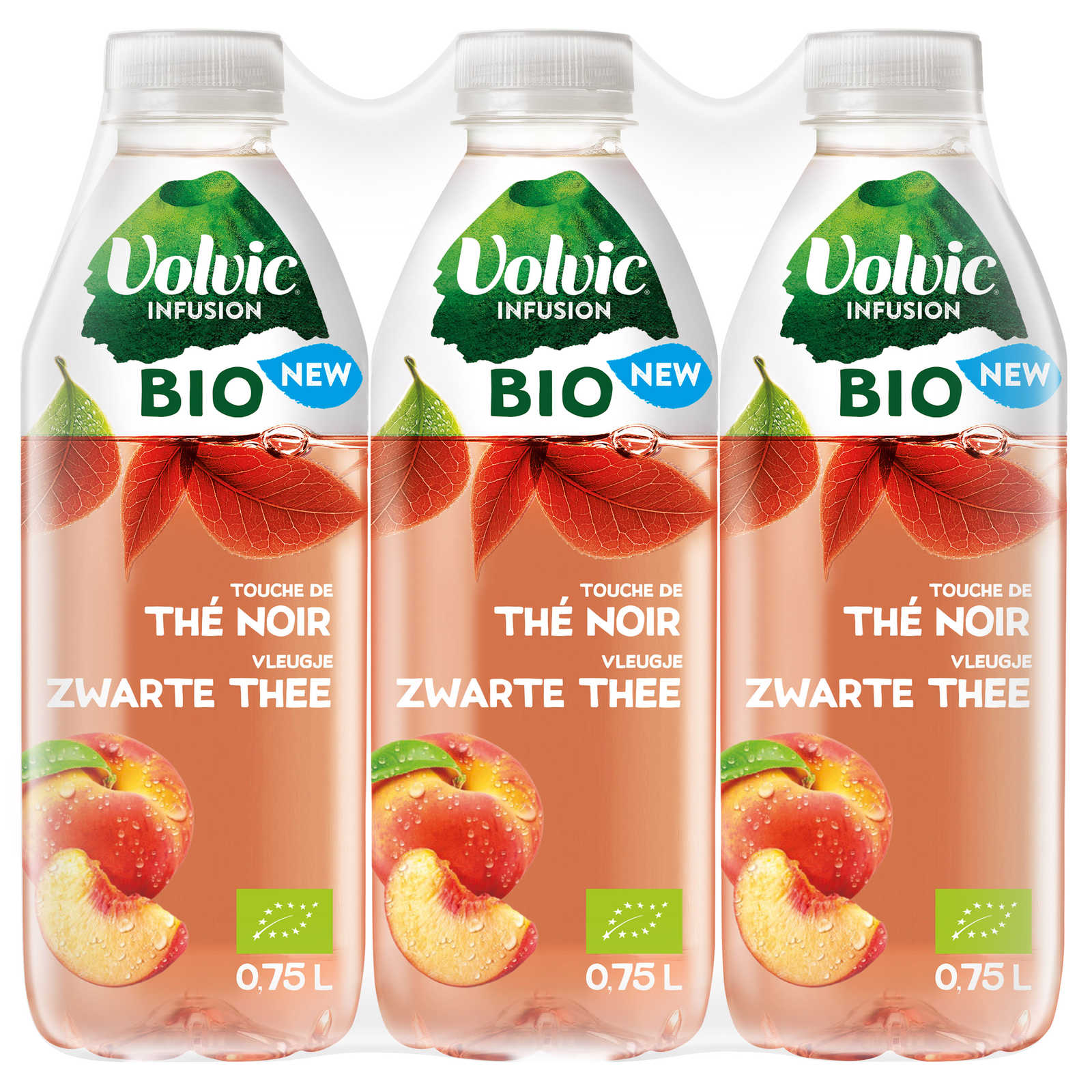 Volvic Infusion | Zwarte thee | Perzik | Bio