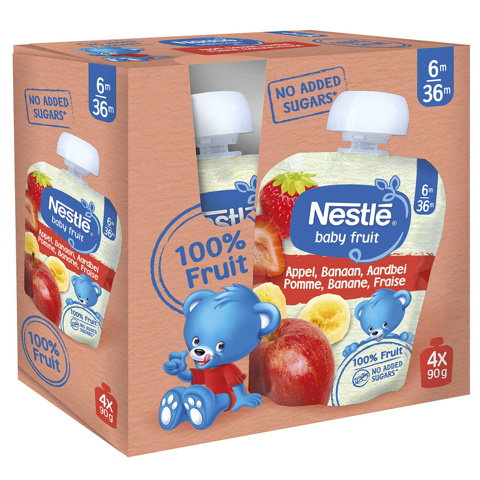 Nestlé Knijpzakje | Appel Banaan Aardbei | 6 maand