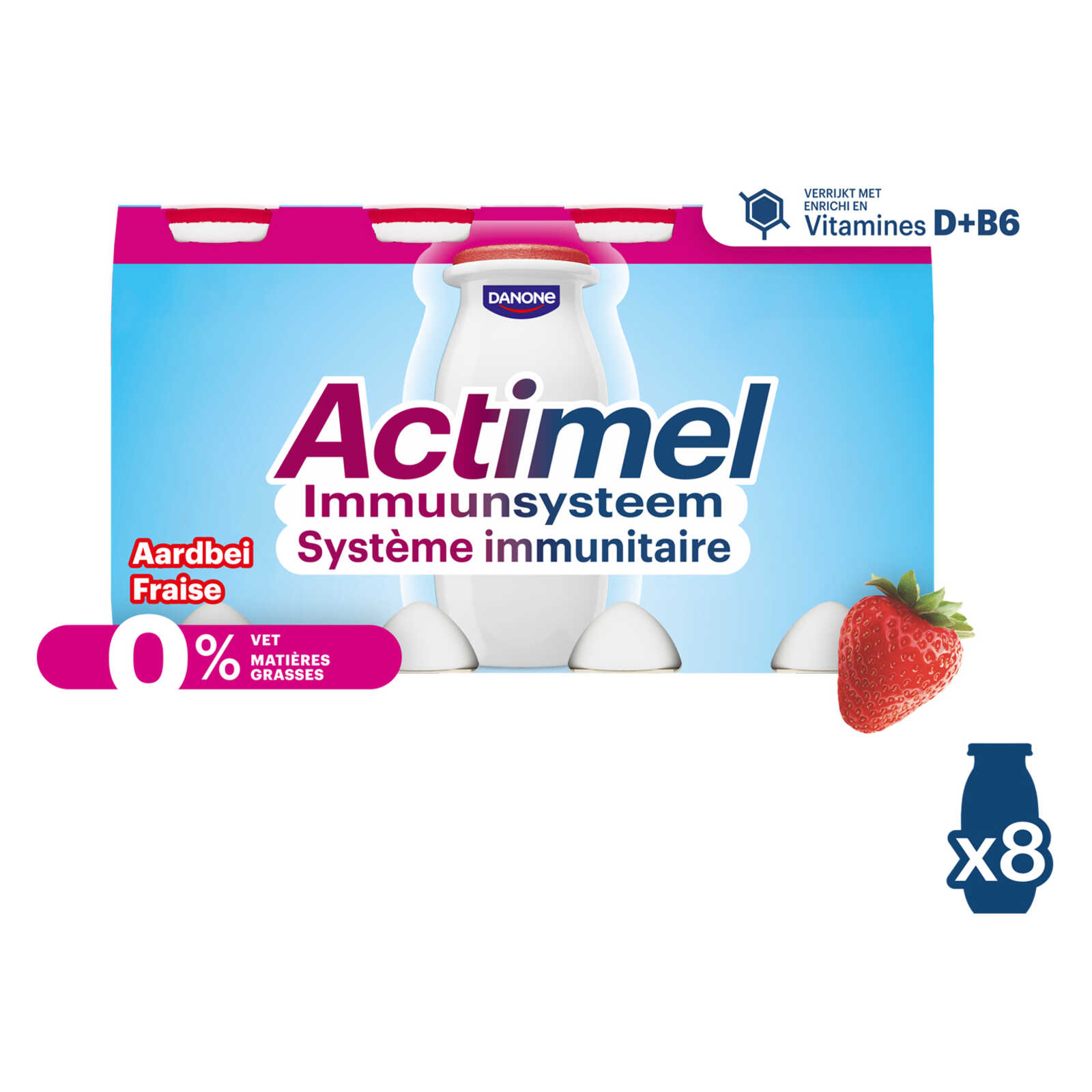 Actimel Drinkyoghurt | Aardbei | 0% | ImmuniteitDrinkyoghurt | Aardbei | 0% v.g. | Immuniteit