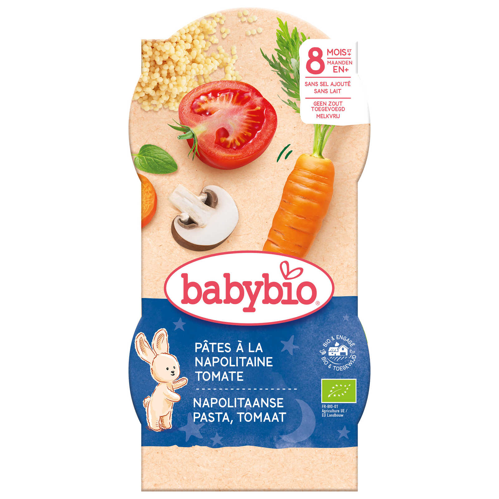 Babybio Maaltijd | Napolitaanse pasta | 8M | Bio