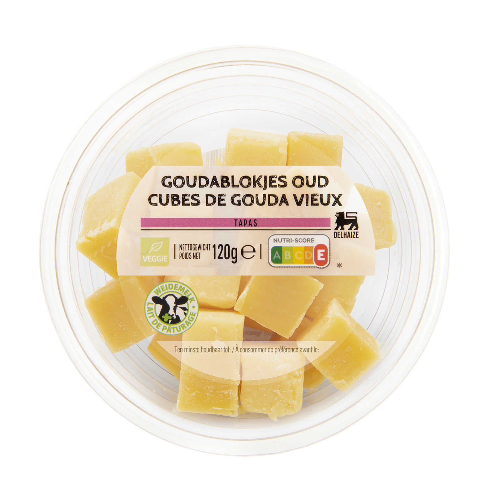 Delhaize Gouda | Kaasblokjes | Oud | 120g