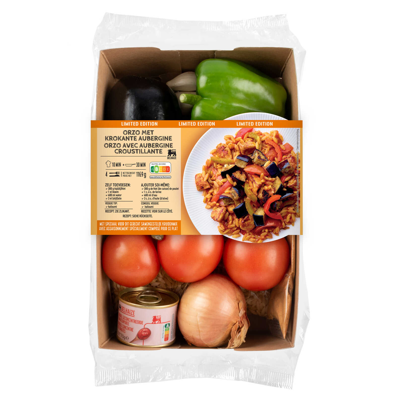 Delhaize Maaltijdbox | Orzo | Aubergine
