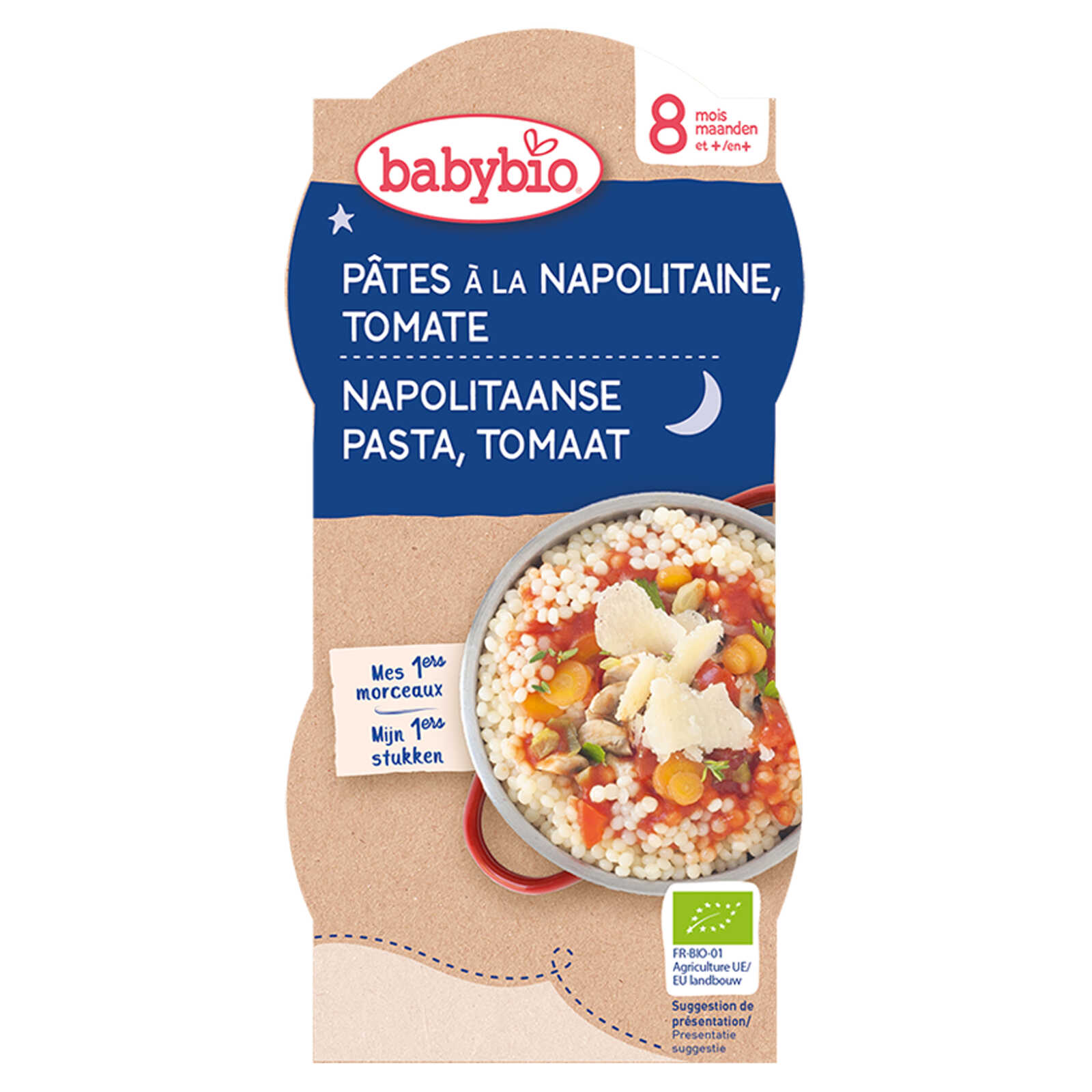 Babybio Maaltijd | Napolitaanse pasta | 8M | Bio
