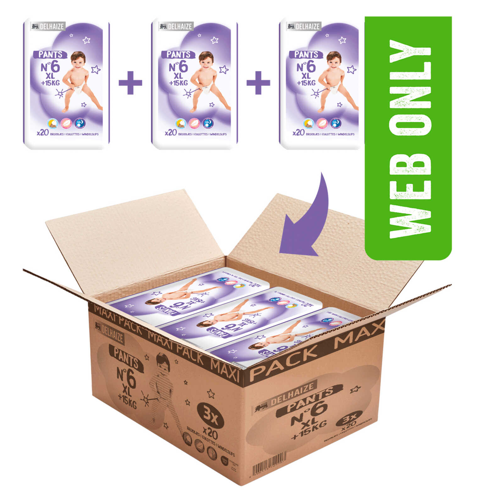 Delhaize Luierbroekjes | Tripack | Maat 6