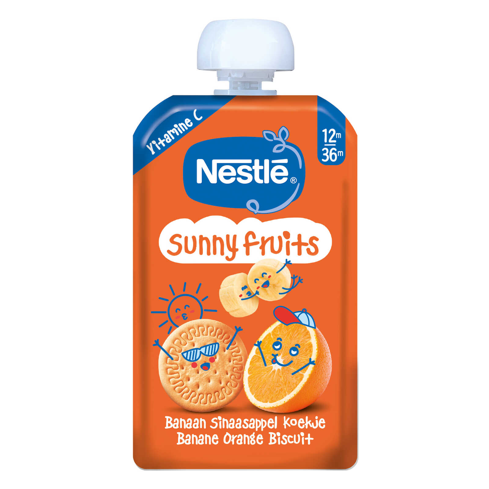 Nestlé Knijpzakje |Banaan Sinaasappel Koekje | 12m