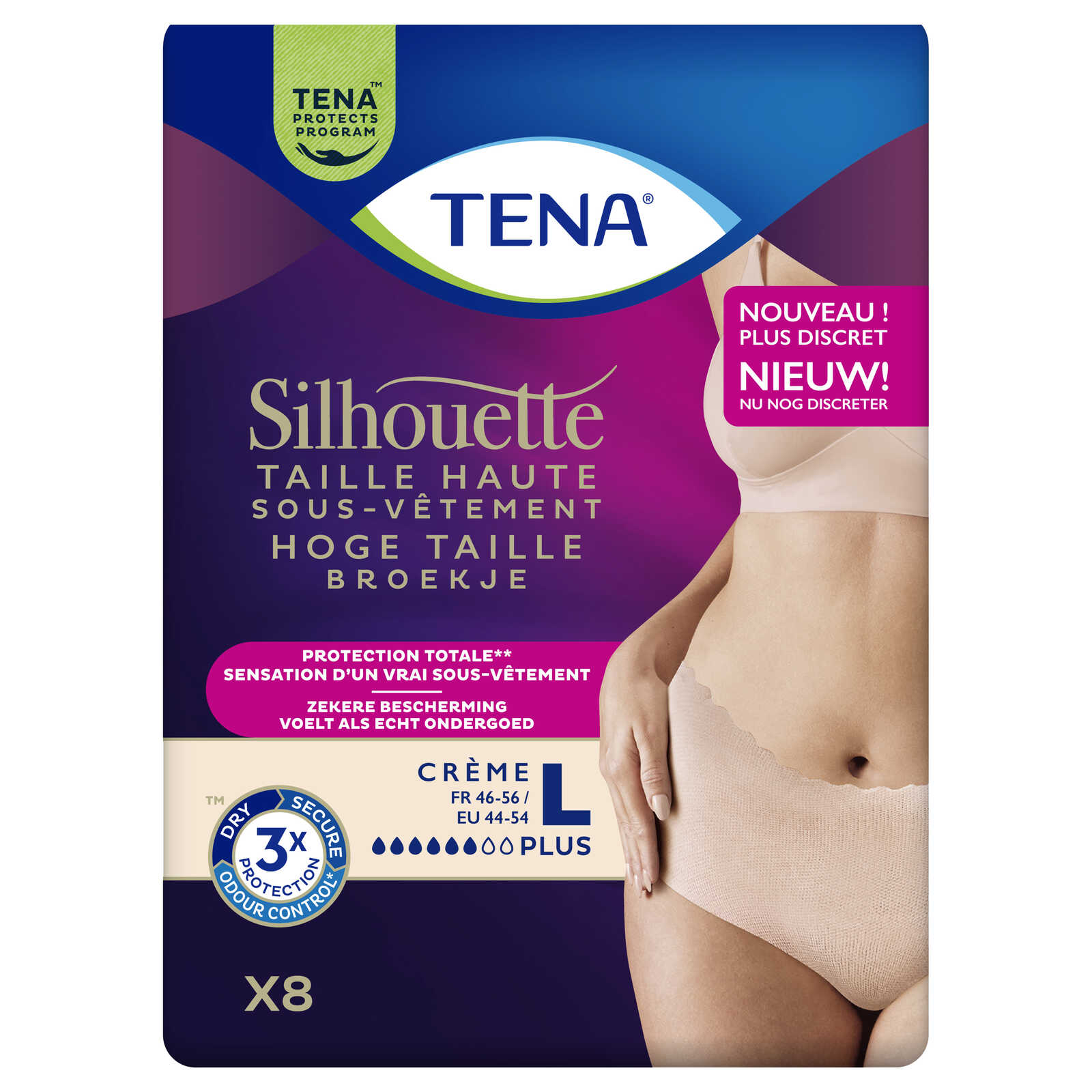 Tena Ondergoed | Creme | Plus | Large | 8st