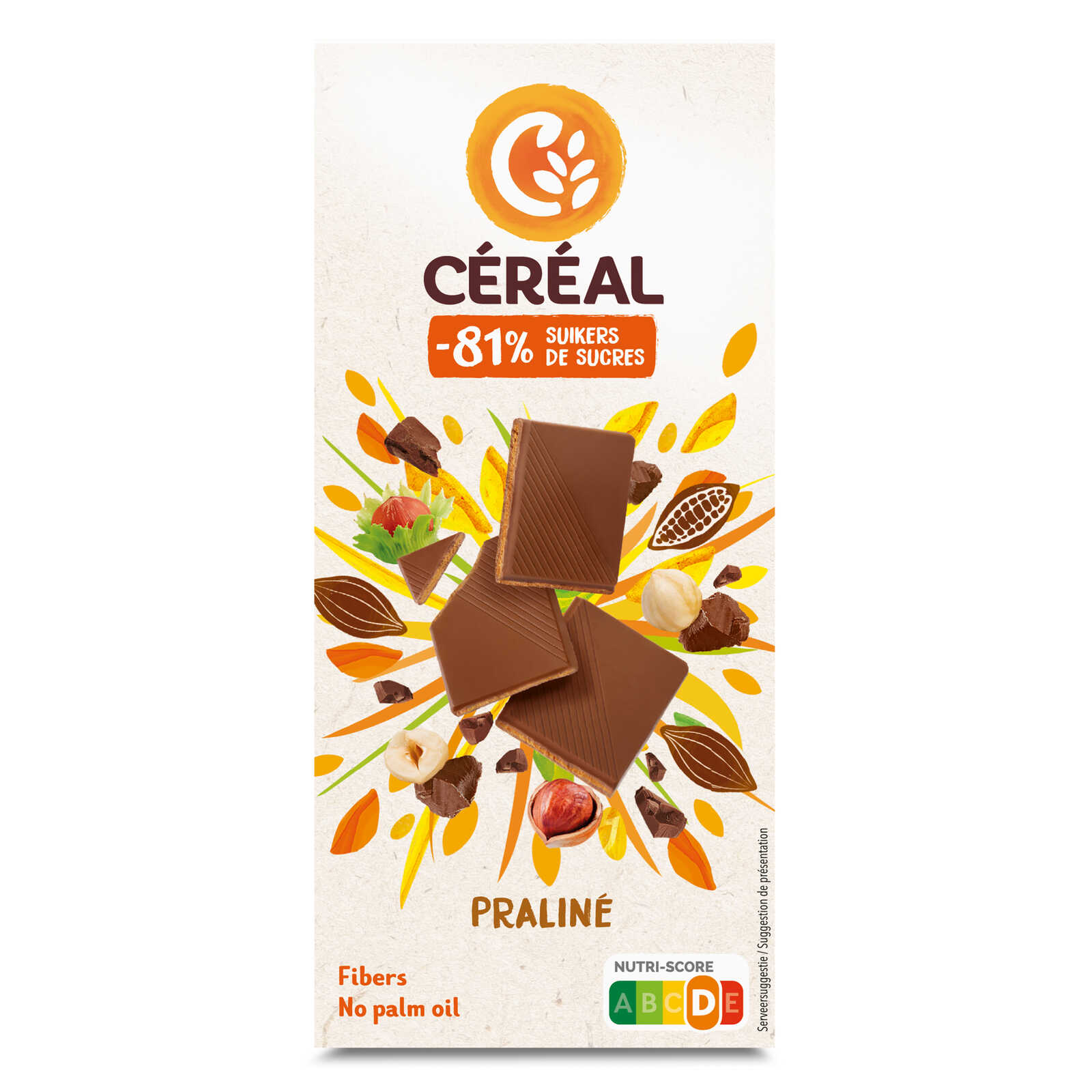 Céréal Chocolade | Praliné | Laag in suiker